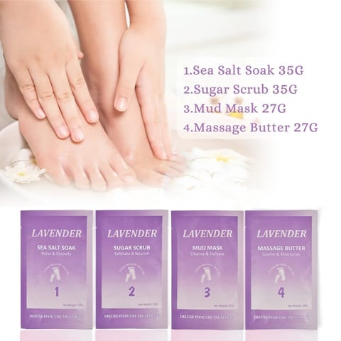 USA 50Sets/Case Foot Scrub Soak Herbal Spa Foot Peeling Skin Care 4 in 1