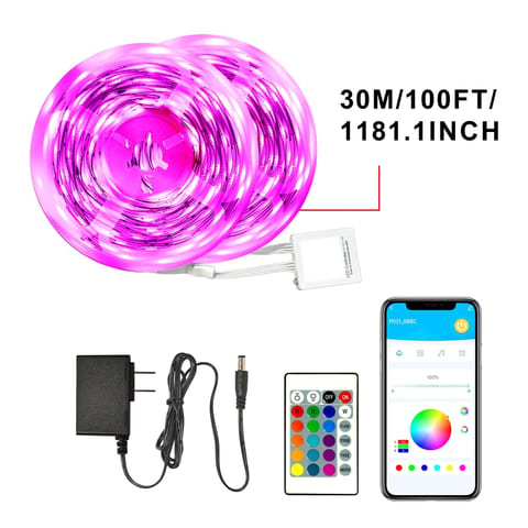 100ft 24V-12D-30M Meter 2835RGB Red Green Blue Colour Daybetter App Control