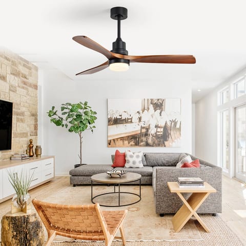 USA 52 Inch Reversible Quiet DC Motor 6 Speeds Remote Control Ceiling Fan With