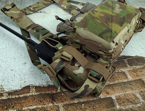 USA Warehouse KRYDEX Tactical Side Radio Pouch Set 2PCS MK3 Elastic Camo Walkie
