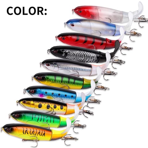 10pcs/set 35g 14cm Topwater Fishing Lure Kit with Lifelike Swiveling Tail