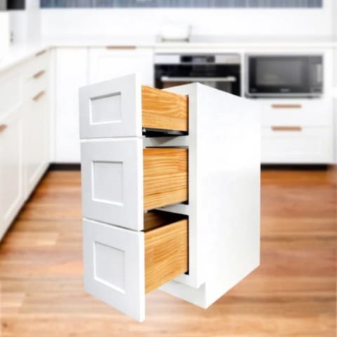 DB12-DB36 Durable Solid Wood Kitchen Cabinets White Kitchen Base Cabinets With