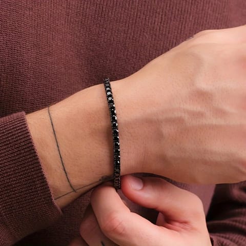 USA Warehouse Black Tennis Chain 4mm Men Women Sparkling Jewelry Round Diamond
