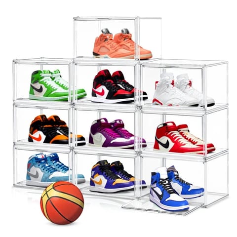 10pcs US Overseas Transparent Acrylic Stackable Bag Display Case Sneaker