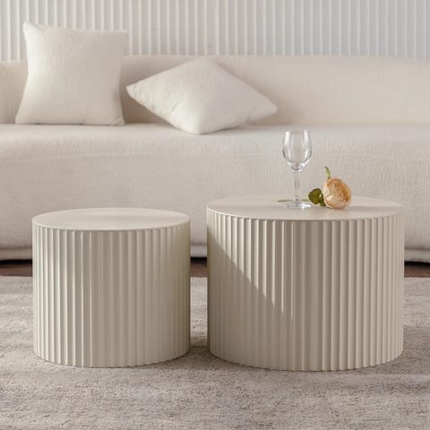 Wholesaler Modern Geometric Design White Coffee Table Set Luxury Center Table
