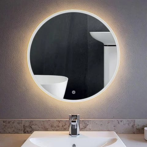 Customized Anti-Fog Hotel Bath Mirror Modern White LED Illuminated Makeup