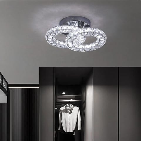 US Warehouse Changeable 3 Colors Fixtures Lamp 18W Bedroom 2 Rings Led Surface