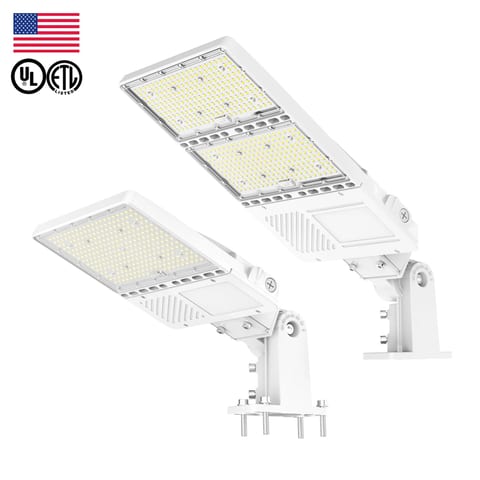 320W 400W Outdoor LED Street Light UL 5000K 100-277VAC White Shoebox Lamp