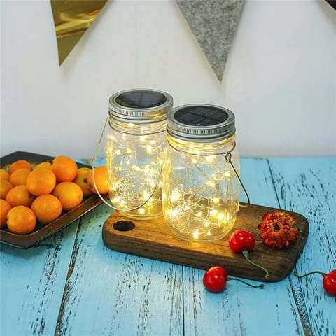 Mason Jar Solar Lights Waterproof Fairy Lights Solar Lanterns for Patio Garden