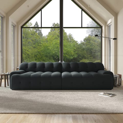 Voxhome Italian 5D Elastic Rochburg Gray Compressed Vacuum Foam Couch Sofa