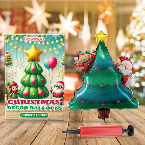 Dowmoo Christmas Balloons Standing Santa Claus and Reindeer Festive Tree Event