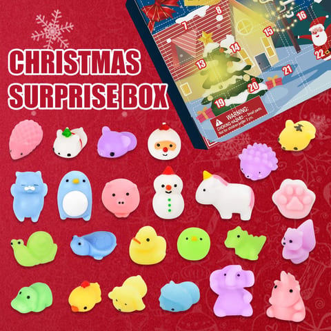 Dowmoo 24-Box Christmas Pinch Joy Advent Calendar Blind Box with 24 Christmas