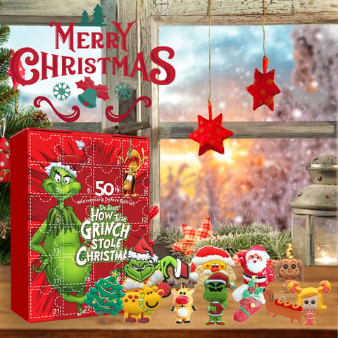 Dowmoo Green Sulley Grinch Blind Box Series 24 Box Christmas Cartoon Toy Green