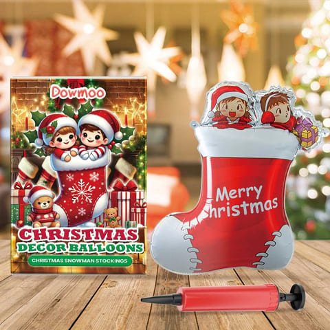 Dowmoo Christmas Balloons Set Standing Santa Claus & Reindeer with Christmas