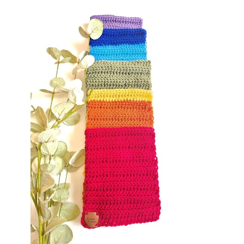TD Crochet Scarf Long Fashionable Plain Cashmere Custom Logo Embroidery Print