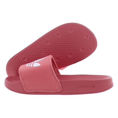 Adilette Lite Women's Open Toe Slides Berry Color Mesh Upper EVA Outsole Summer