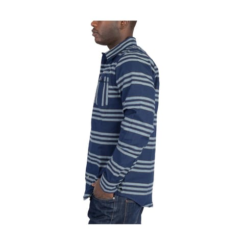 For Originals Silas Striped Flannel Skateboarding Shirt Men M Size Dark
