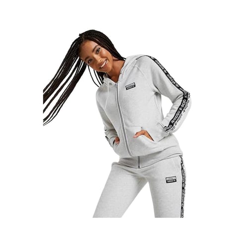 For Originals Women's Active Hoodie Full Zip XS-4XL Light Grey Heather High