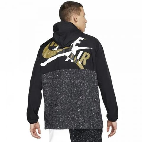For Classics Men's Active Hoodie Windbreaker Jacket in Black with Hood   100%
