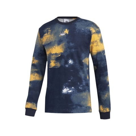 For Originals Watercolor Long Sleeve Tee Men Knits Legend Ink/Flash Orange