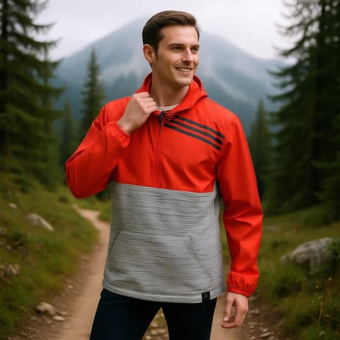 Adidas Men's Anorak Jacket Red XL Climalite Waterproof Soft Shell Hooded Zipper