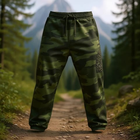 Adidas Men's Army Green Camo Utility Sweatpants Full Length Fleece Cotton