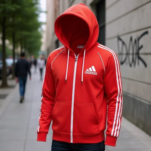 Adidas Originals Adi Sst Pk Hoodie Men Xl Lush Red White Zipper Up Style Screen
