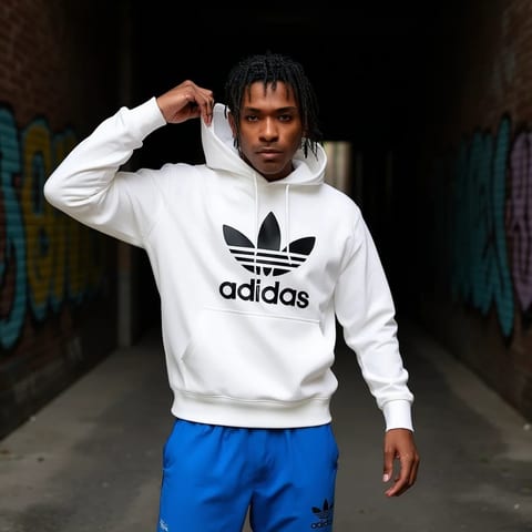 For Originals Men's Hoodie White 3D Embroidery Anti-Shrink Streetwear Oversized