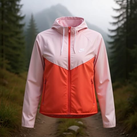 Nike Women's Windrunner Soft Shell Jacket Barely Rose Magic Ember White Size S
