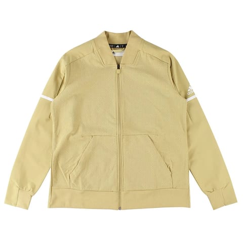 Adidas Men's Crewneck Zip-Up Jackets Reversible Streetwear Cream/White Plain