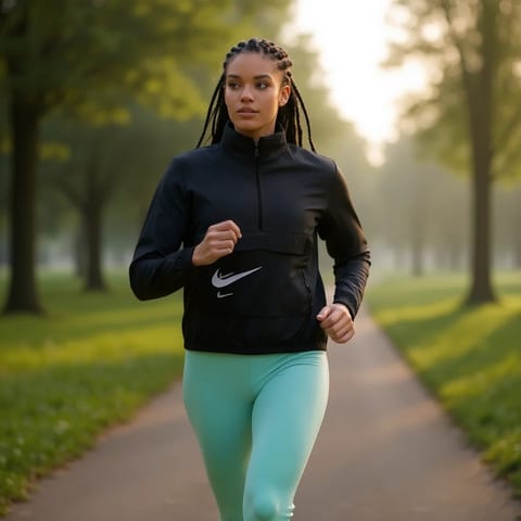 For for Run Women's Half-Zip Jacket Sheep Skin Woven Thin Lightweight Hooded