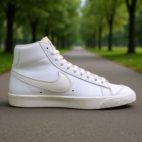 For Blazer Mid '77 Vntg Men's Fitness Walking Shoes White Genuine Leather