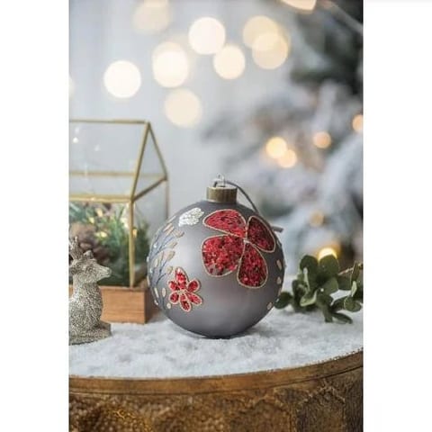 D4.7 Stock Shape Christmas Ball Ornaments Glass Decorative Hanging Balls for