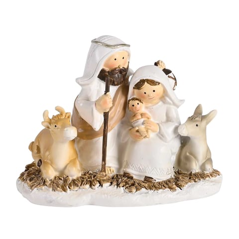 TD Nativity Holy Family with Animals on Hay 3.5H Christmas Figurine & Toy