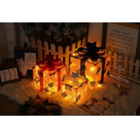 FCJ Foldable LED Christmas Light Box Indoor and Outdoor Garden Decoration