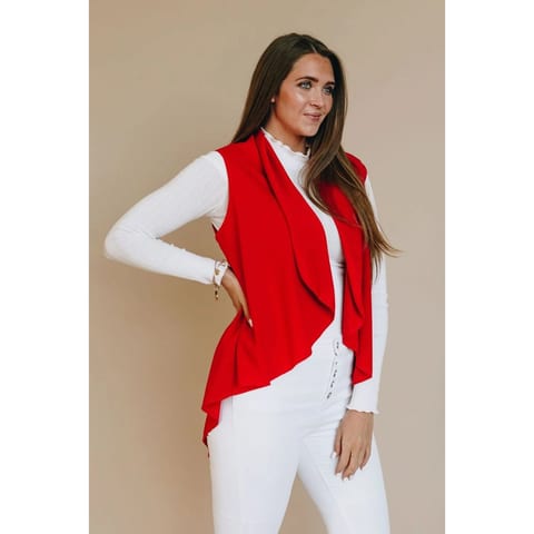 TD Russell Women's Sleeveless Open Draped Cardigan