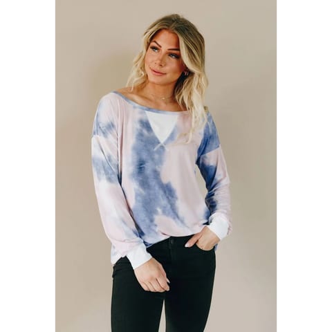 TD JoJo Tie Dye Pullover Sweatshirt XS-XL Satin Lined Acid Wash Design Screen