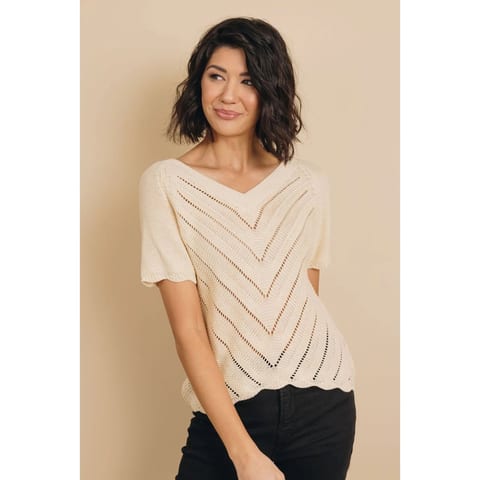 TD Speechless Knit Top Formal & Casual Plus Size Breathable Short Length Solid