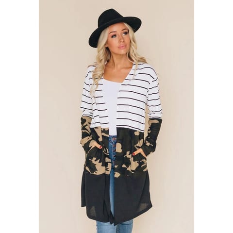 TD Women's Casper Colorblock Patterned Cardigan