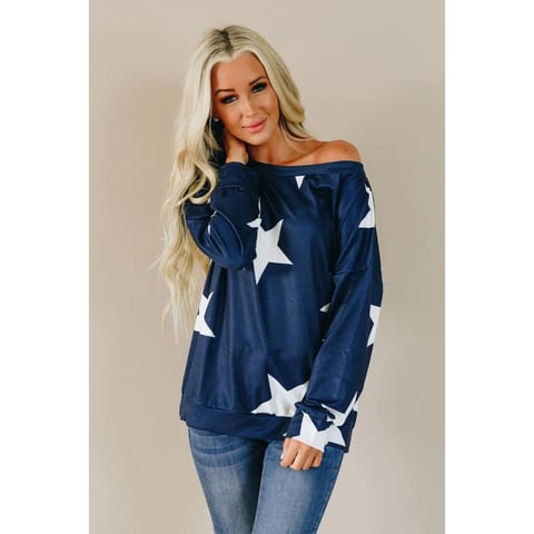 TD Forever Mine Star Korean Style Pullover Printed Knit Sweater