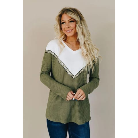 TD Material Girls Color Block Pullover Women's Sweaters