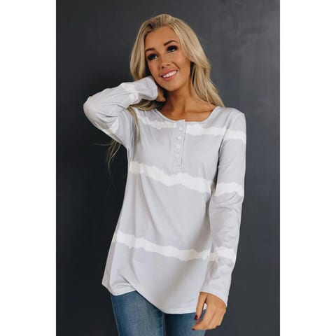 Women's TD Game Night Tie Dye Long Sleeve Knit Tops