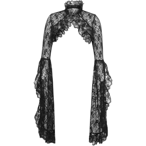 TD Women's Black Lace Bolero Jacket Quilted Outerwear with Sequins Patchwork