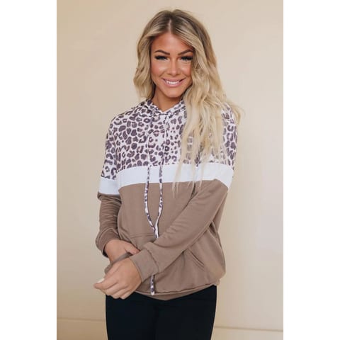 Women's TD Half Life Leopard Print Silk Hoodie Hip Hop Style Puffed Printing