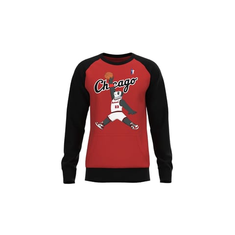 TD Men's Chic Chicago MJH Raglan Sweatshirt Screen Anti-Shrink Sport Hoodie