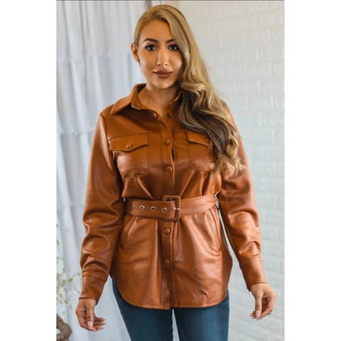 TD Ladies Slim Quilted Faux Sheep Skin Leather Jacket Short Length Bomber Style