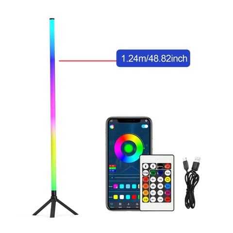 360° Luminous Floor Ambient Light, RGBIC Music Rhythm Sound Pickup Lamp for