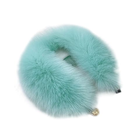 Women's Fox Faux Fur Collar Stole Neck Warmer with Buckle Eco-Friendly &