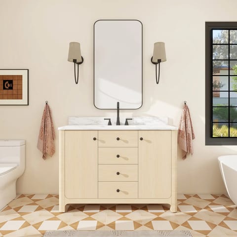 US Local Stock Pre Assembled Classic Elegance Curved Design Freestanding 48