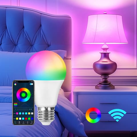 A19 Electric Light Bulb Remote Control WiFi LED Color Saving Technology E26
